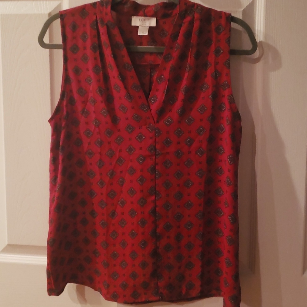LOFT Outlet SP sleeveless red blouse